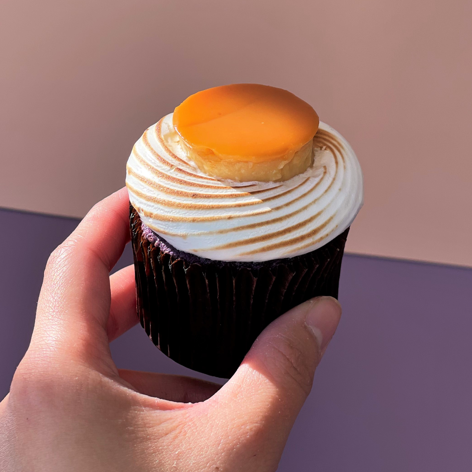 Ube Flan Cupcake